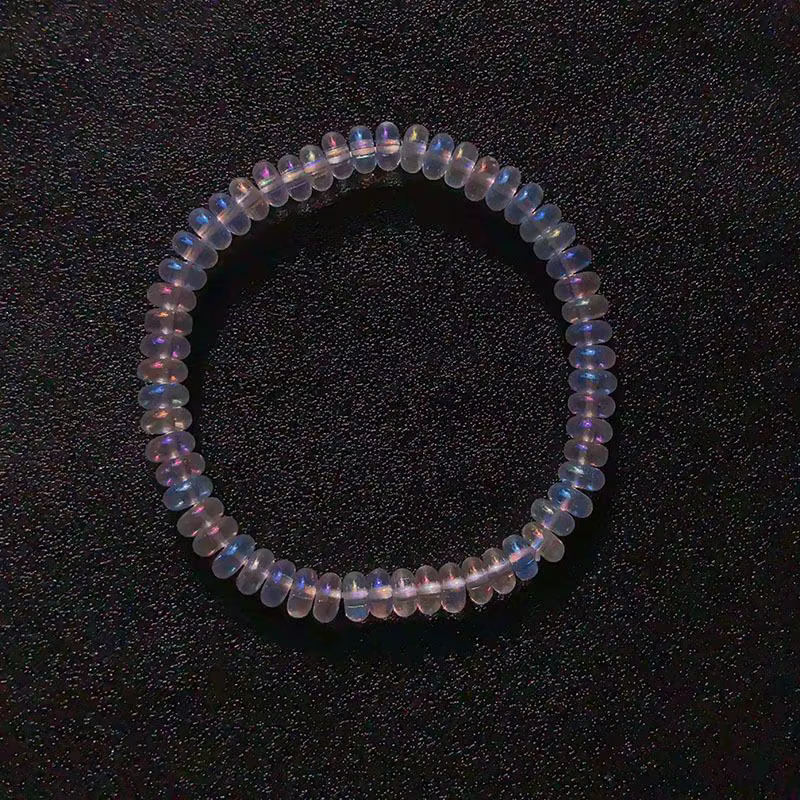 Bracelet en corde élastique avec cristaux pour femmes, bijoux perlés arc-en-ciel, ajustement flexibl