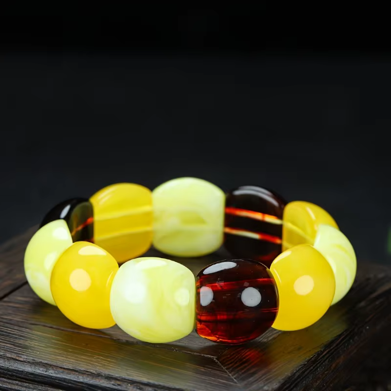 Bracelet de perles d'ambre pour hommes et femmes, accessoires de mode