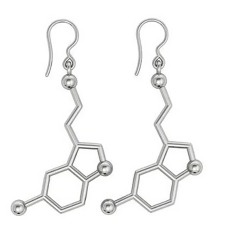 Boucle d'oreille DNA Bial Ule, bijoux à la sérotonine, cadeau de chimie et de biologie, cadeaux pour
