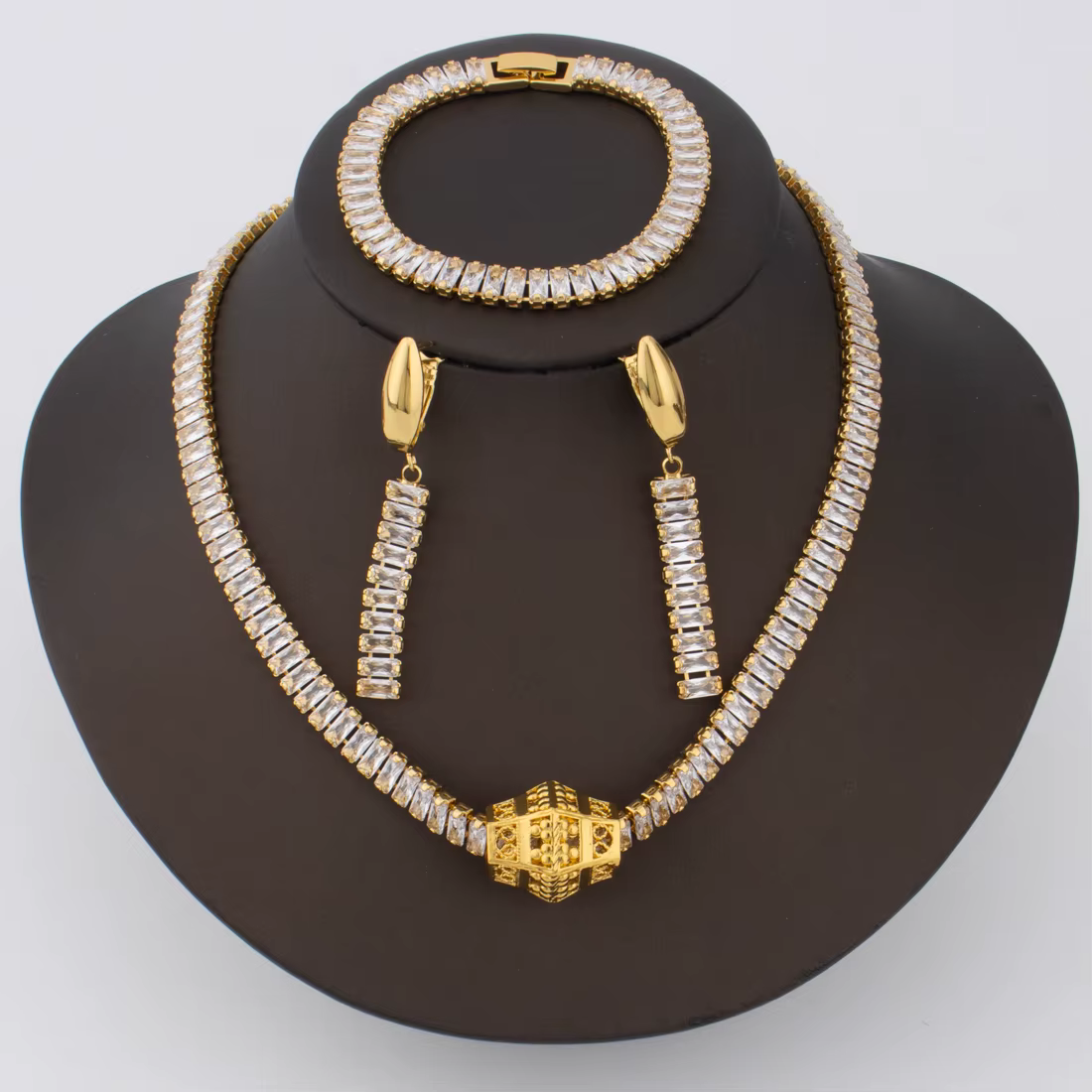 Ensemble de bijoux pour femmes, nouvelle mode Dubaï 2026, Afrique, boucles d'oreilles brillantes, br