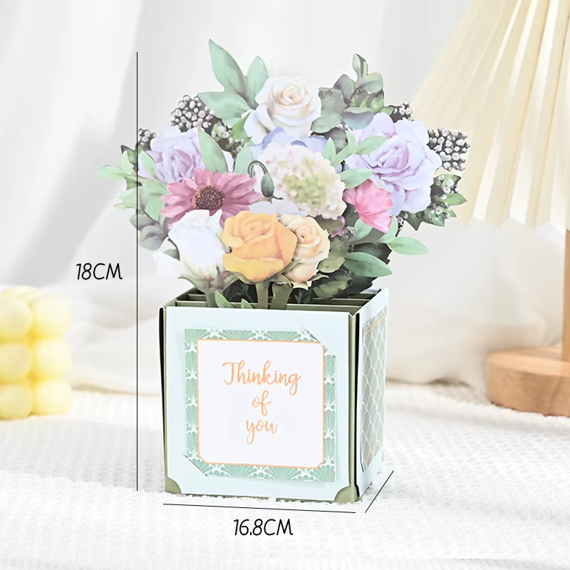 Carte Bouquet Papillon 3D Pop-Up Avancée - Carte d'Invitation pour Anniversaire et Mariage, Décorati