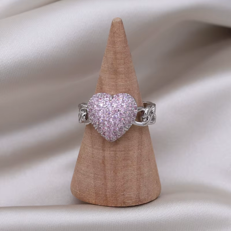 Bague de Luxe Rose en Plaqué Or 14K pour Femme, Nouveau Design Coréen, Anneau d'Amour, Élégant, Acce