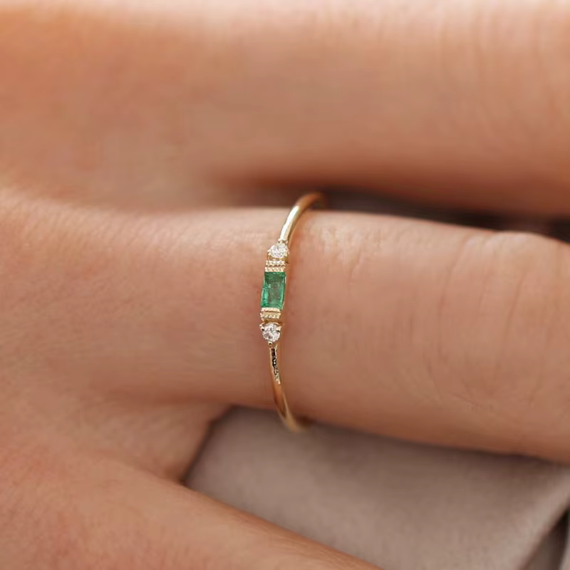 Bague en argent Sterling 925 pour femme, bague en Zircon émeraude, bijoux de charme, cadeau