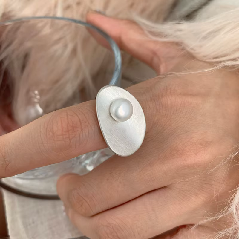 ANENJERY – bague en perles incrustées de géométrie irrégulière pour femmes, tempérament, nouvelle mo