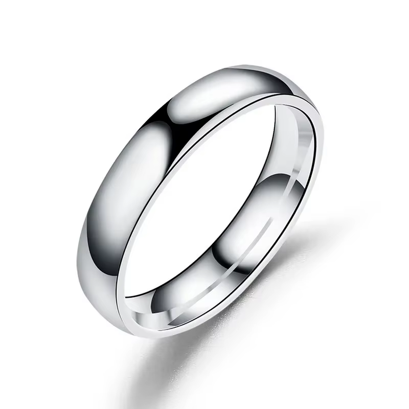 Bague simple en titane 4mm 6mm pour femmes et hommes, anti-allergie, poli miroir, bagues de mariage 
