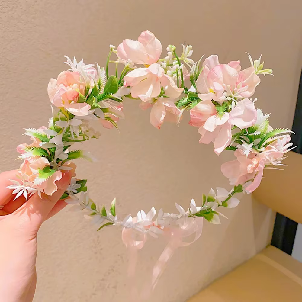 Fille couronnes de fleurs guirlande couronne diadème mariage Baroque bandeau cheveux fleur couronne 