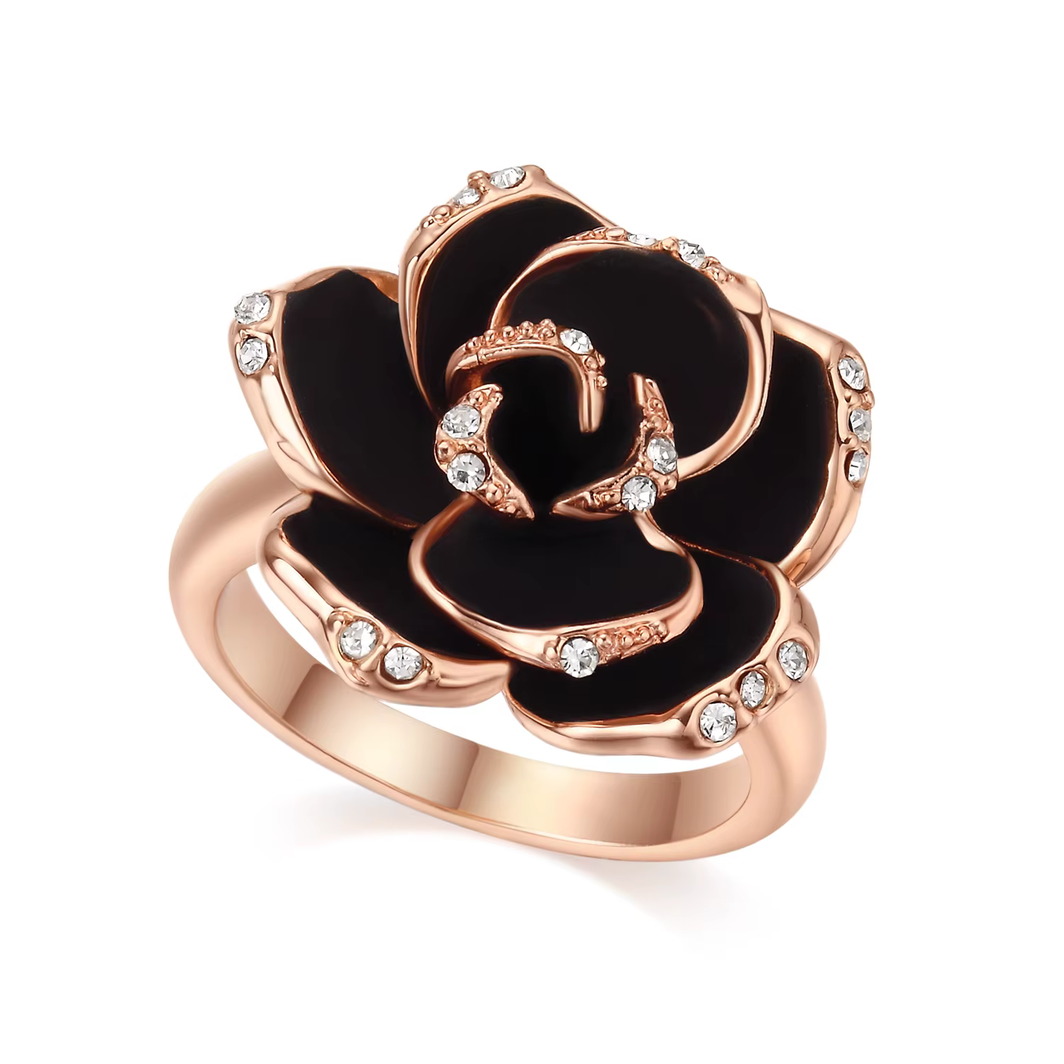 Bague Fleur Rose Rétro pour Femme, Bague Esthétique Femme, Incrusté, Zunderes sur Clip, Goutte à Gou