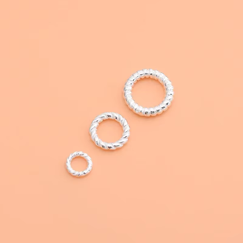 Anneau fermé fileté en argent regardé 925, matériel perlé fait à la main, accessoires de bijoux de b