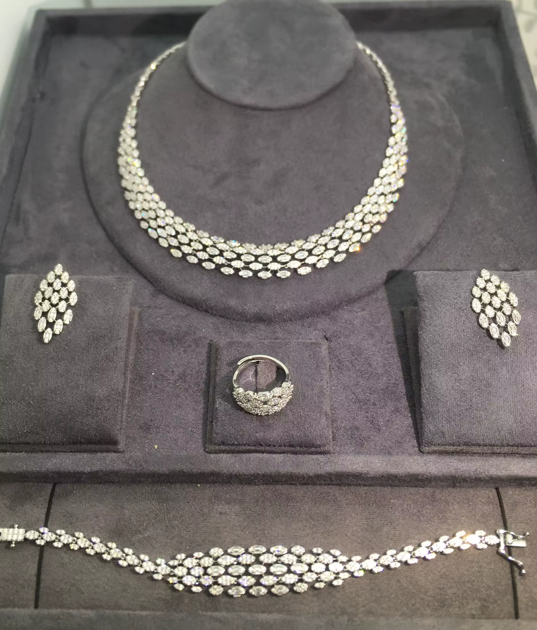 Jankelly Nigeria – Ensemble de bijoux de mariée en zircone, 4 pièces, pour femmes, pour fêtes, luxe,