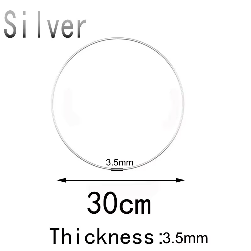 Cercle métallique de 30 cm pour couronne, support de guirlande florale, anneaux pour macramé DIY, dé