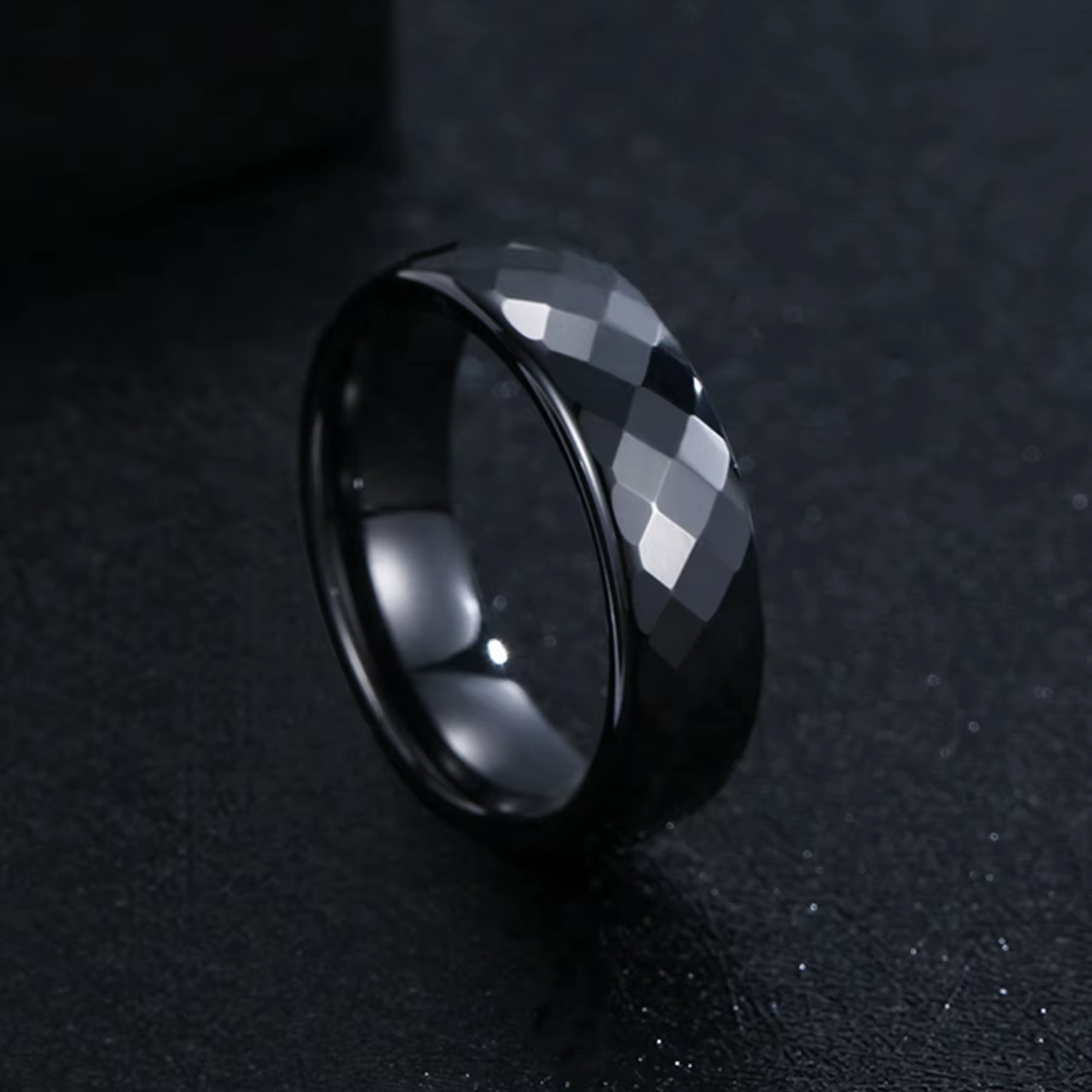Bague de promesse en céramique 6 mm noir, blanc, bleu, vert pour homme, alliance simple, bague de po