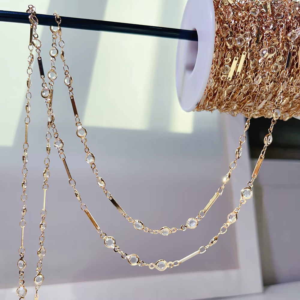 Lot de Perles Transparentes en Verre pour Travaux Manuels, Breloques en Cuivre, pour Collier, Bracel