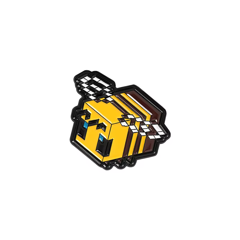 Jeu créatif modèle Anime émail broche Pixel abeille doux revers Badges Minecrafft broches pour femme