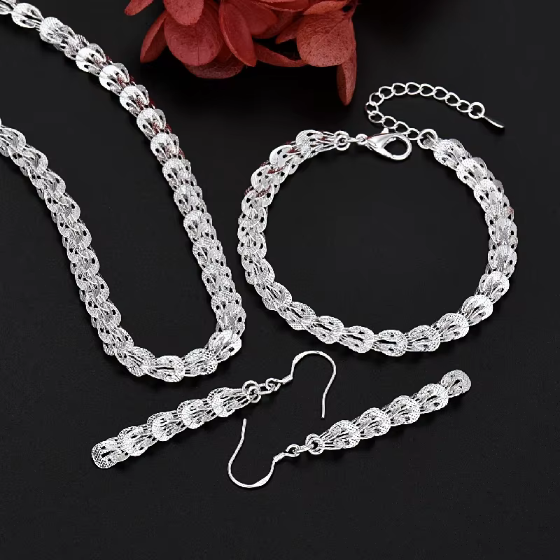 Breloques en argent Sterling 925, boucles d'oreilles, collier, Bracelet, bijoux d'amour mignons pour