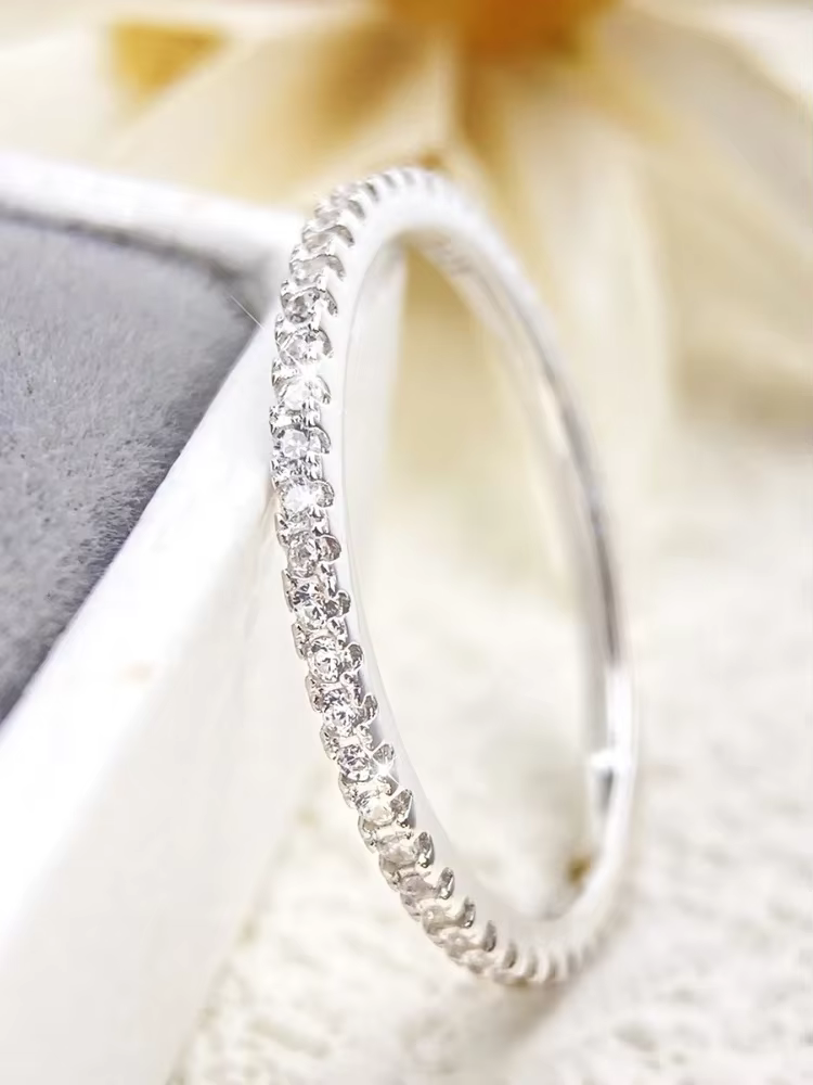 Bague en argent Sterling 925 pour femmes, 1.4MM, elfe Simple, magnifique, brillant, Zircon, fiançail