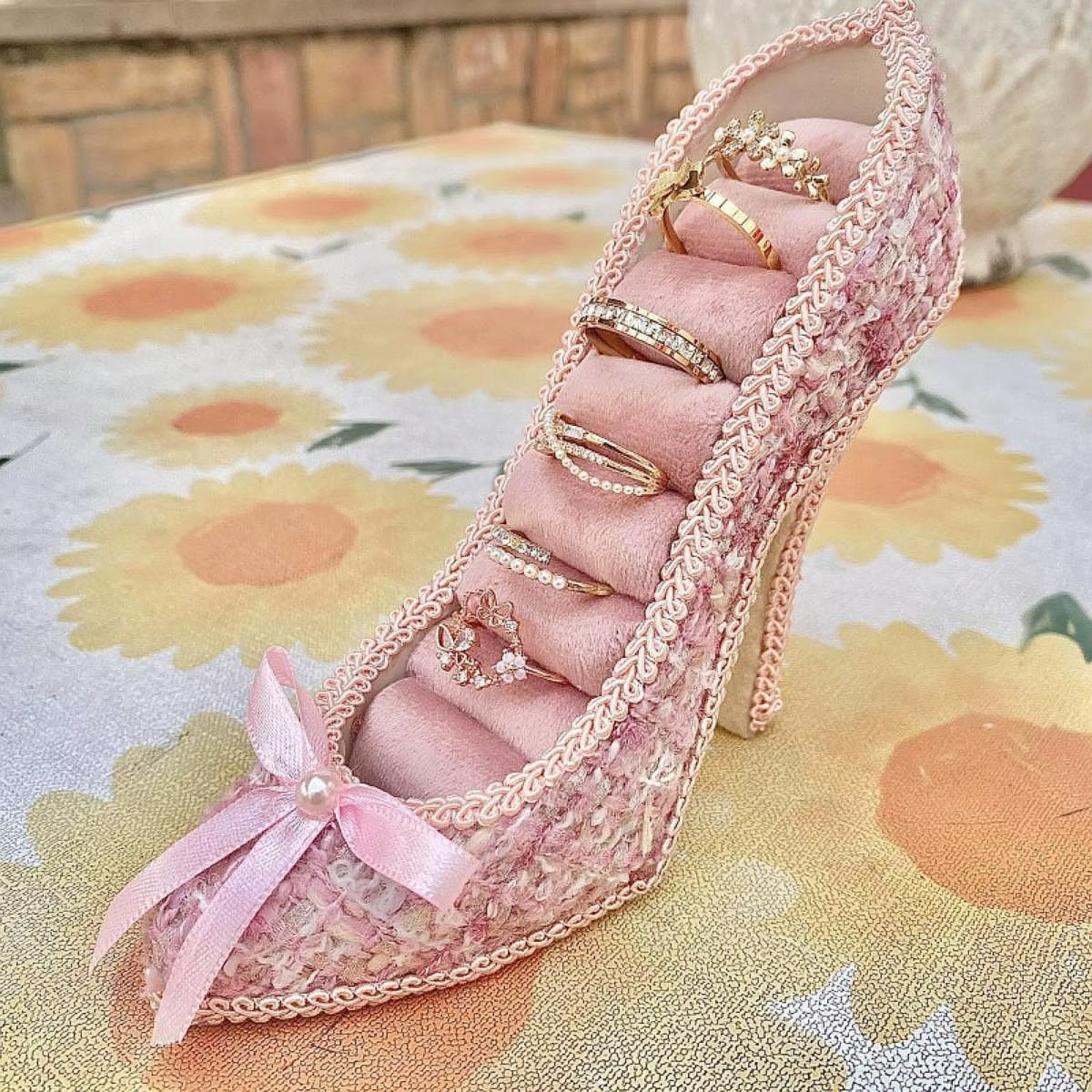 Support de rangement pour chaussures à talons hauts, support d'anneaux pour magasin de bijoux, table