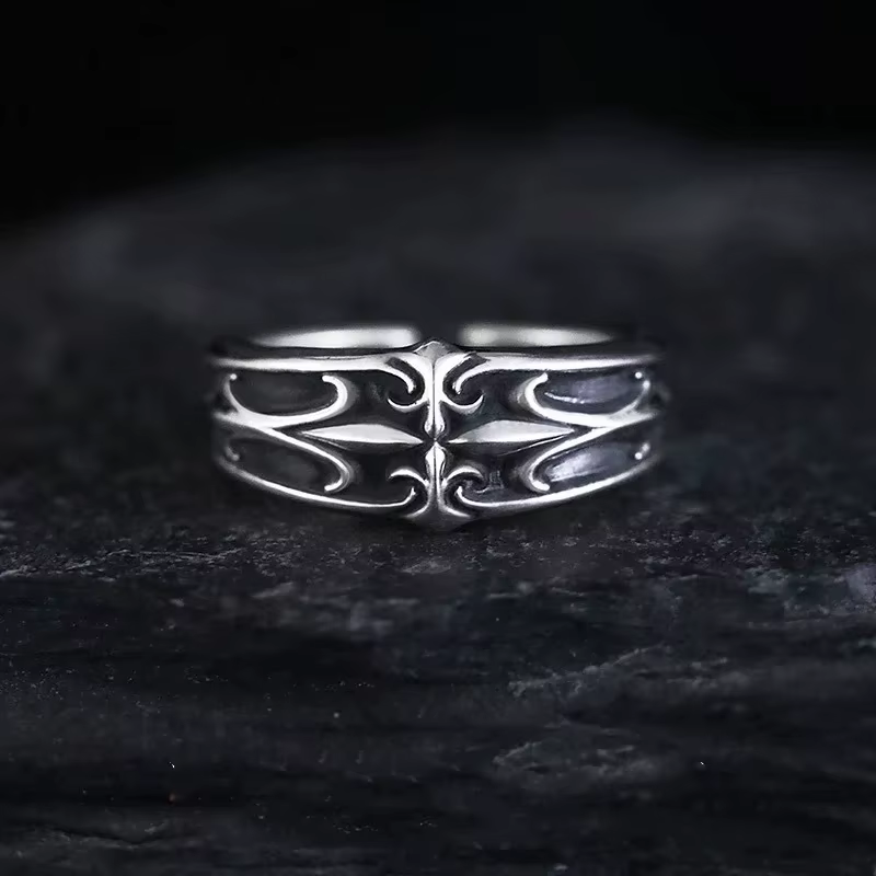 Bague pour homme rétro motif fleur d'iris, style tendance et personnalisé, sensation haut de gamme, 