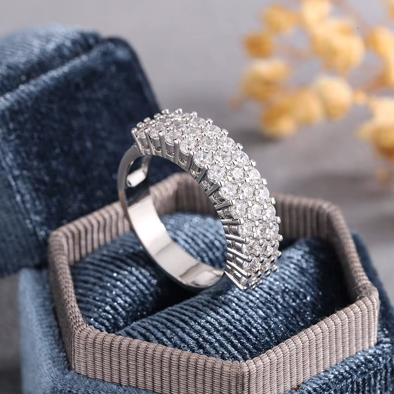 Bague en zircon scintillant plaqué argent S925, bijoux de haute qualité pour dames, banquet, anniver