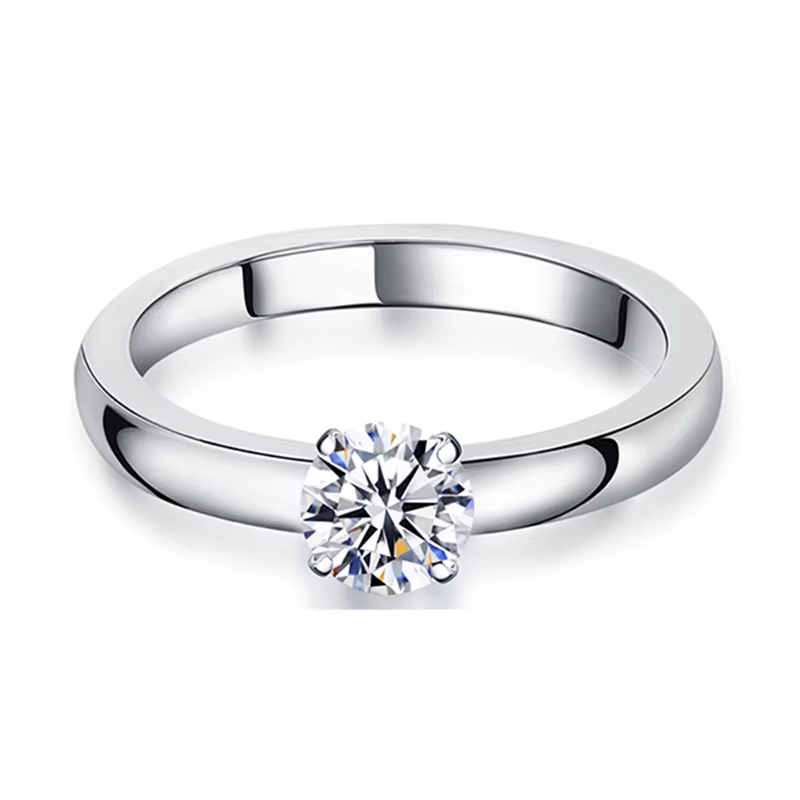 Bagues de fiançailles Solitaire 1.5 CT, bricolage, bandes de mariage, rondes interchangeables en aci