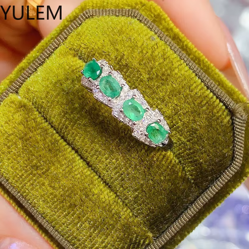 Bague émeraude naturelle, boucles d'oreilles en argent 925 pour femmes, pierres précieuses avec cert