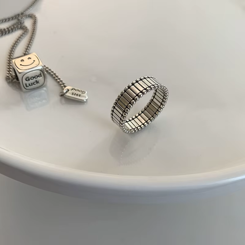 Bagues en argent Sterling 925, mode Hip Hop Vintage pour Couples, Design de bande créative, bijoux d