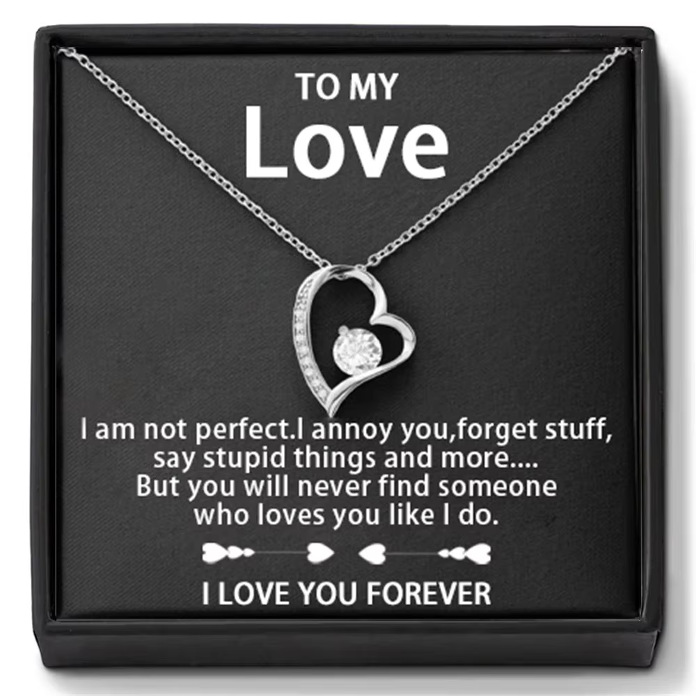 Bijoux à mon amour 14K or ou argent pour toujours amour pendentif collier cadeau pour femme son roma