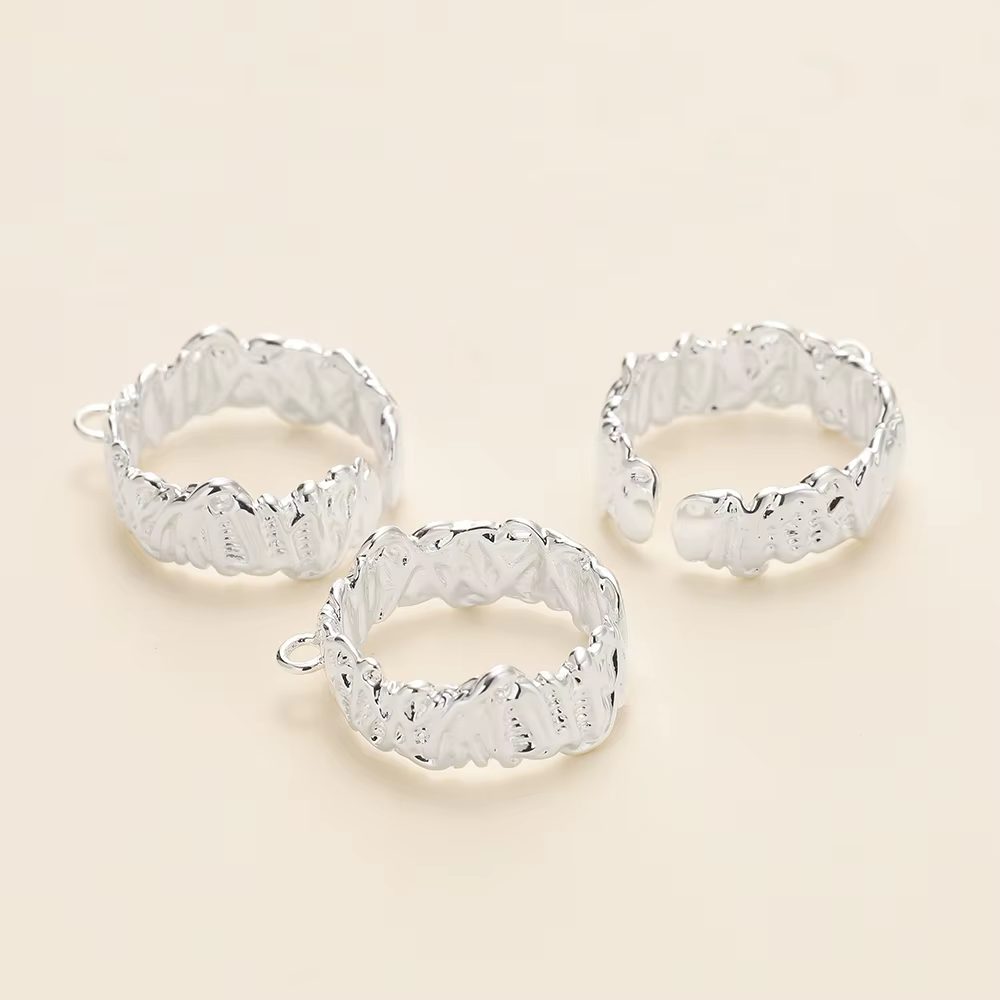 Bague fendue ouverte irrégulière plaquée or 14/18K, 2 pièces/paquet, pour bricolage fait à la main, 