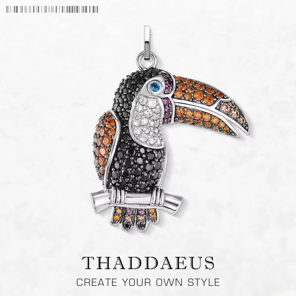 Pendentif oiseaux colorés Toucan marque mode 925 Bijoux en argent Sterling Europe Bijoux accessoires