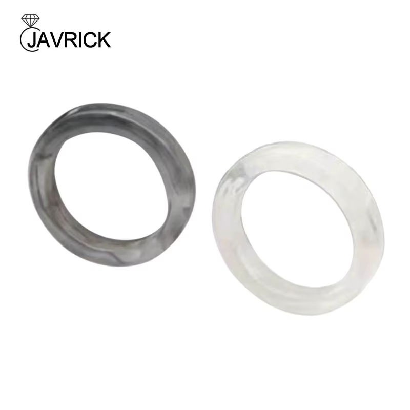 Bagues en résine acrylique pour adolescentes, bijoux empilables mignons, ornement de déclaration, ca