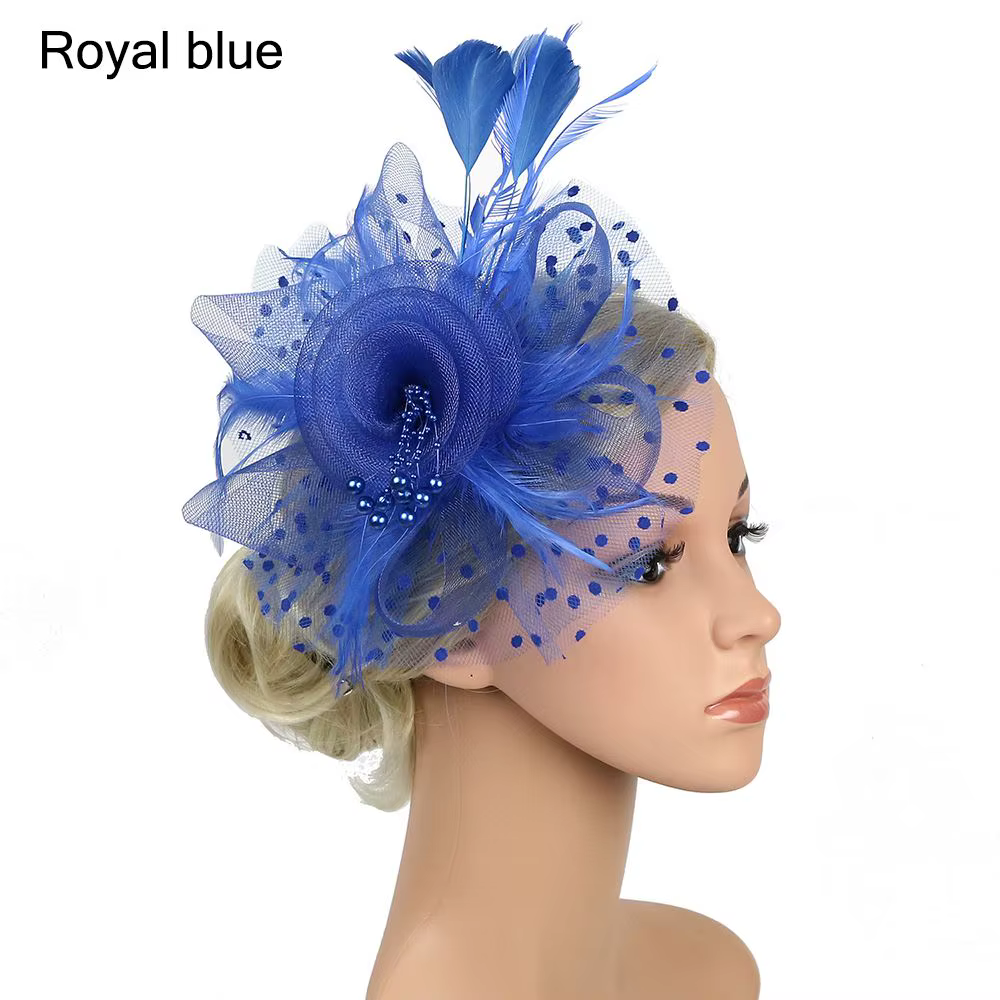 Chapeau Fascinateur pour Femme, Tea Party, Bande de Sauna, Cocktail de Mariage, Maille, Plumes de Fl