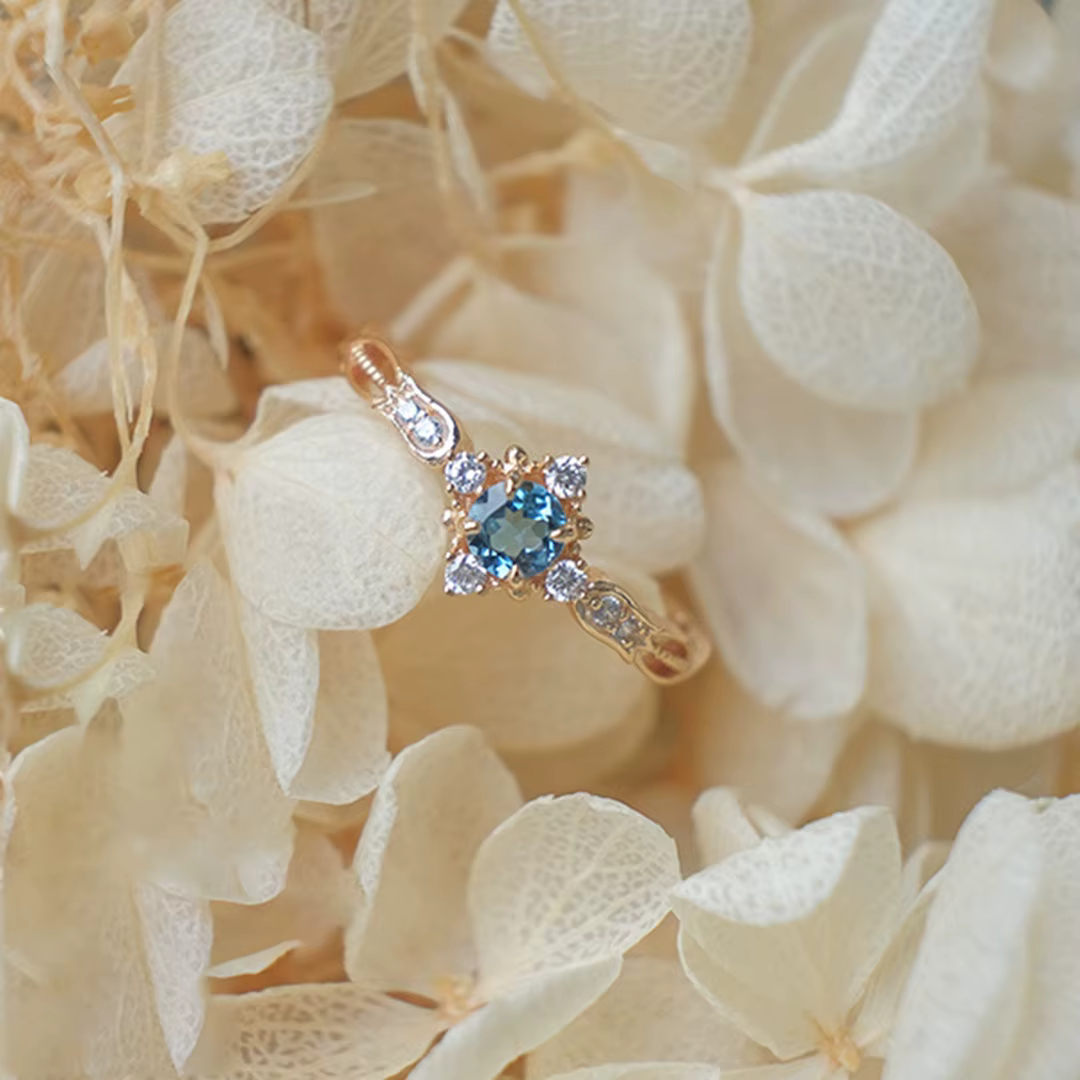 Bague de mariage romantique en saphir, flocon de neige, Vintage, incrustation exquise, diamant, mode