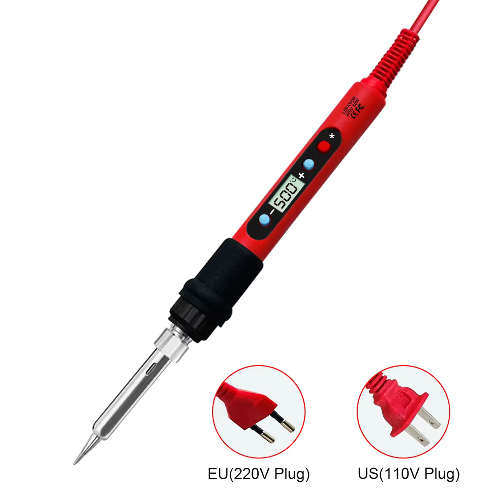 Kit de fer à souder 80W, température réglable, LCD, outils de soudage, chauffage en céramique, point