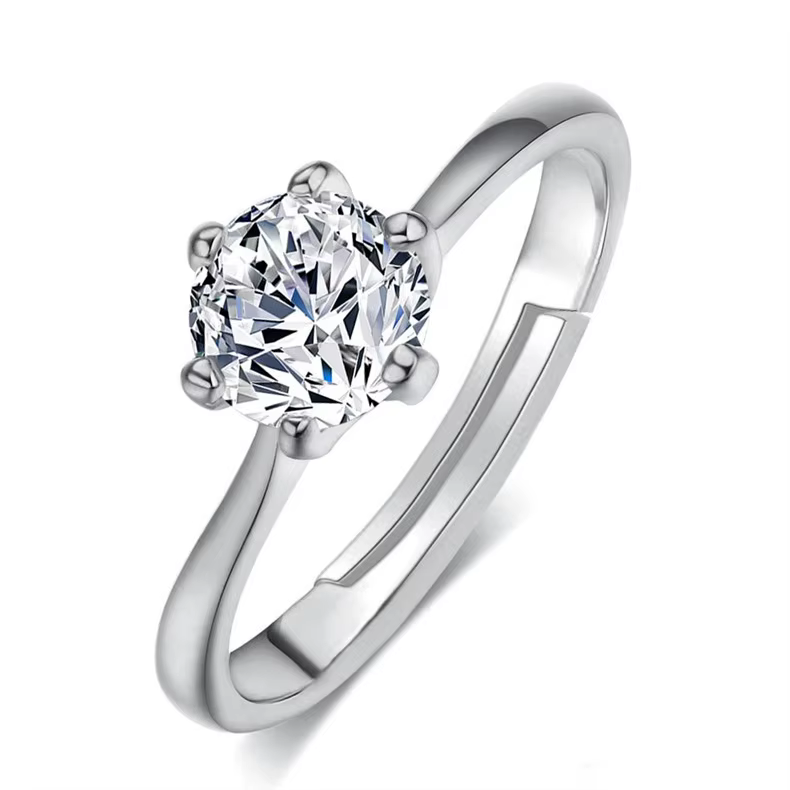 Bagues ajustables pour femmes, bijou classique en argent, AAA +, cubique, contre-indiqué, pour fianç