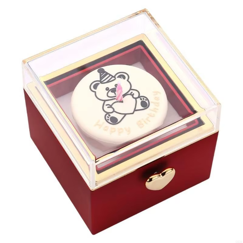 Boîte à bagues réversible élégante avec bougeoir, boîte à bagues d'anniversaire, étui à bijoux résis