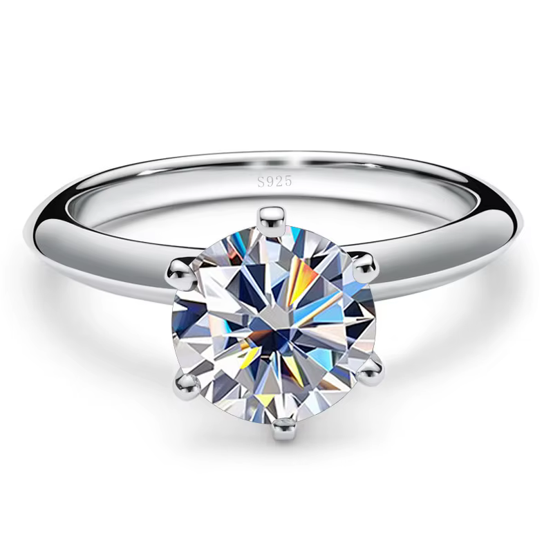 JoyceJelly – bague en argent Sterling 925 massif, avec Moissanite véritable, 1-5ct, 6.5-11mm, bijoux