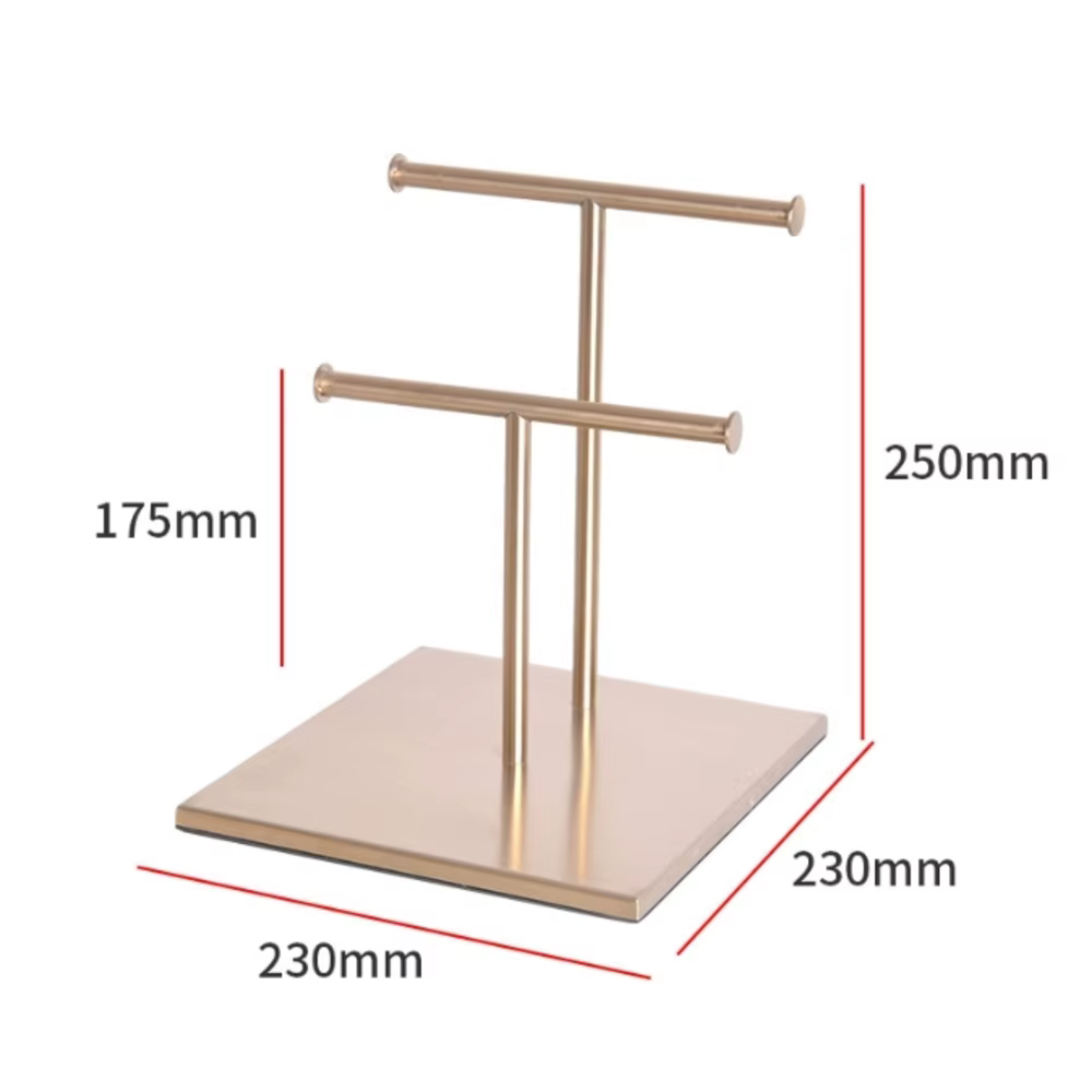 Étagère à bijoux haute et basse en acier inoxydable, 1 pièce, comptoir de magasin de bijoux, présent