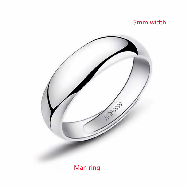 Buyee 925 en argent Sterling amoureux Couples bague ensembles polissage léger Simple bague originale
