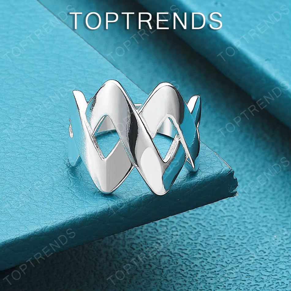Bague de mariage double W en argent Sterling 925 pour femmes, Design Simple, beaux bijoux romantique