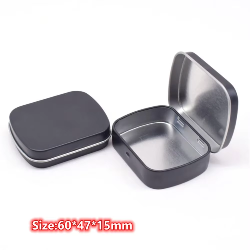 Nouvelles boîtes de rangement en étain carrées, petites boîtes en métal pour le rangement - boîte en