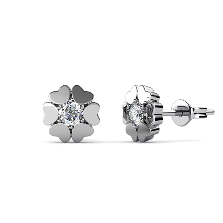 Daisini cristaux à la mode de Swarovski bijoux femme fleur boucles d'oreilles petit coeur conception