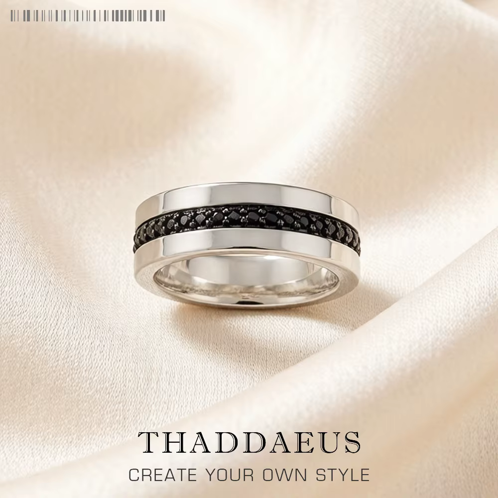 Bague éternité classique noir Style européen, bijoux fins pour hommes et femmes, cadeau en argent St