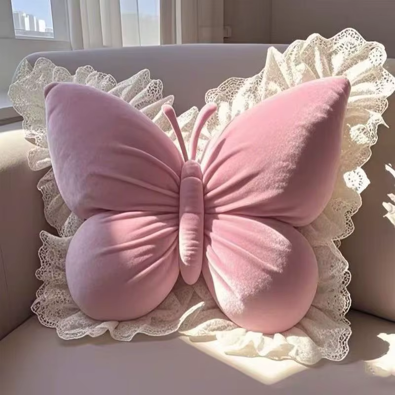 Mignon princesse papillon bureau oreiller salon arc chambre voiture canapé coussin maison nouveau or