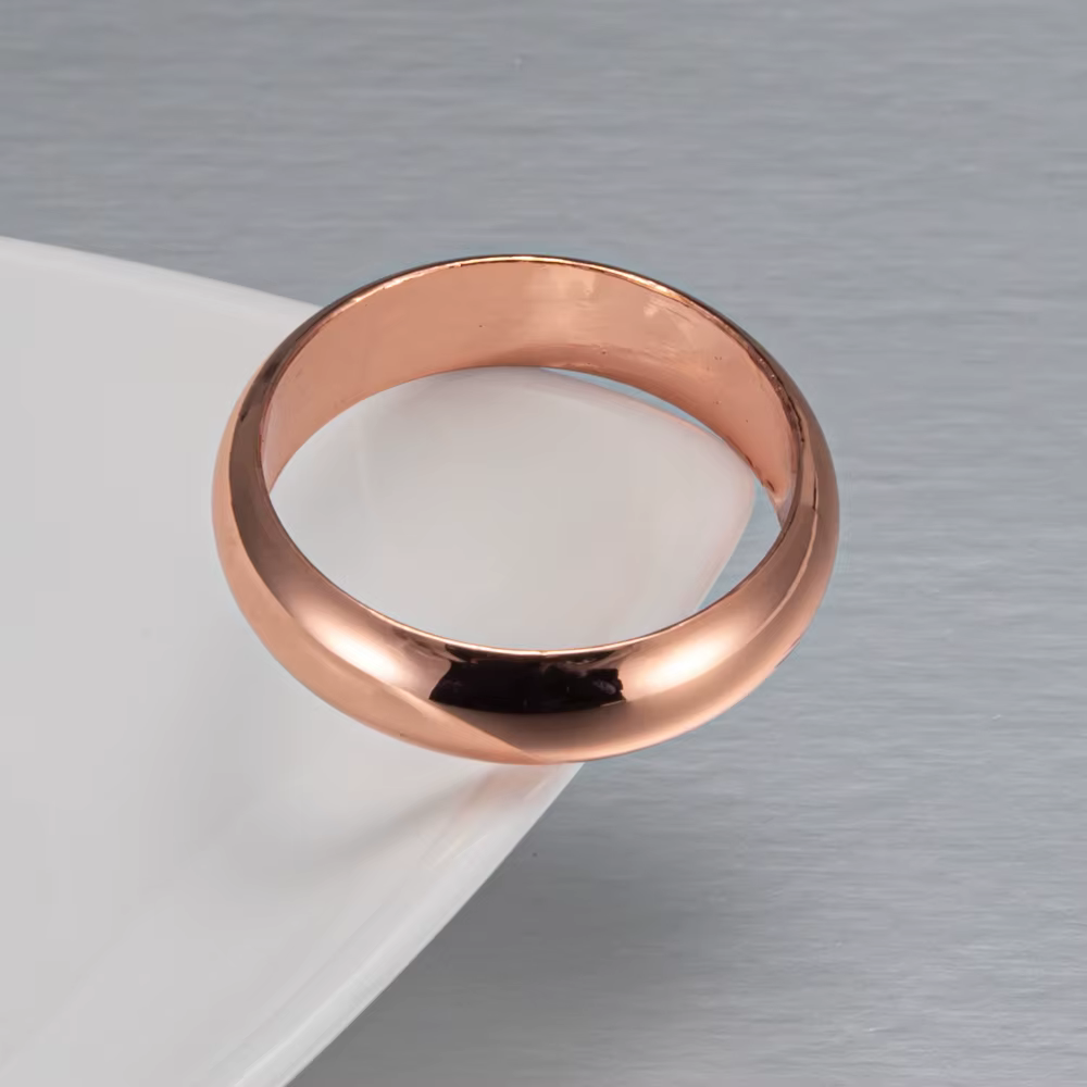 Bagues en cuivre pur Vinterly pour femmes et hommes, 6 mm de large, bijoux pour doigts, métal brilla