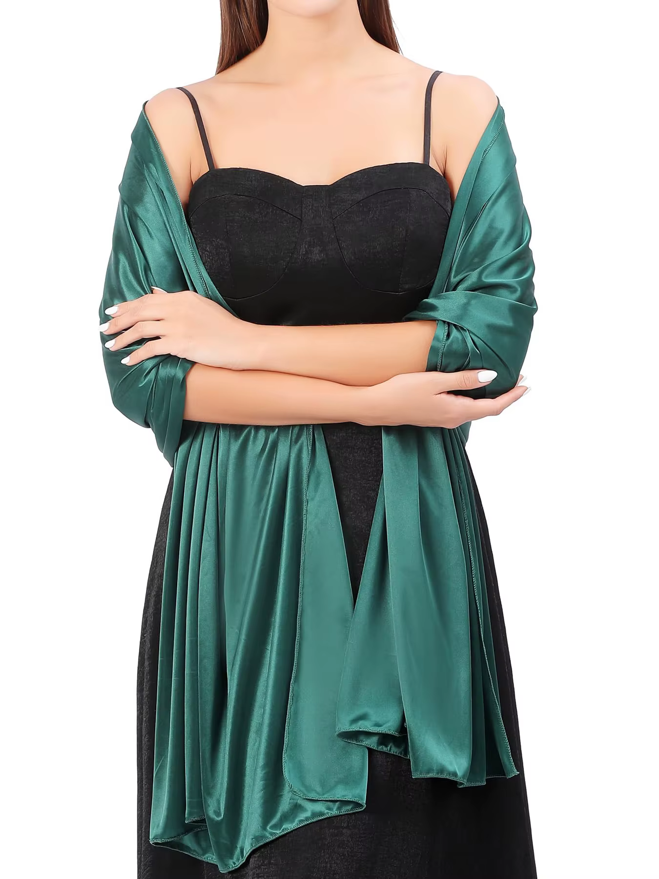Châles en satin pour femmes, écharpes soyeuses pour robes de soirée, mariages, fêtes nuptiales, couv