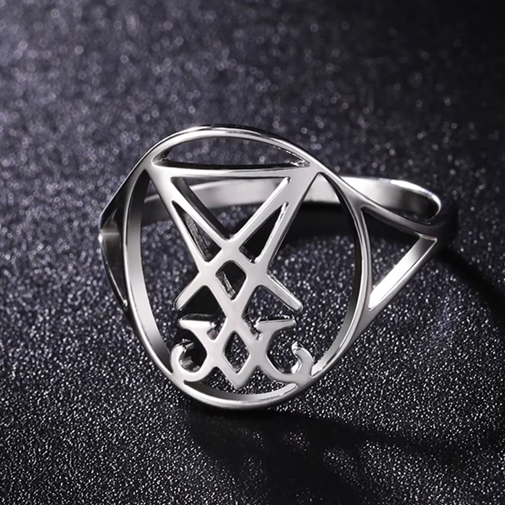 Dawapara Leviathan croix anneau église sceau de Lucifer Lorraine croix symbole alchimique bague en a