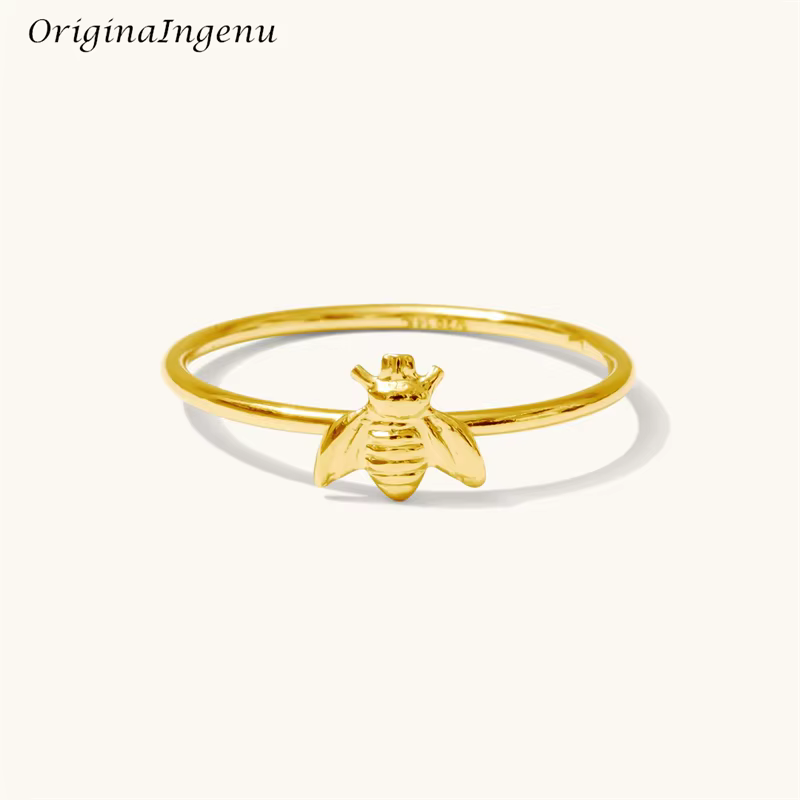 Bague d'Li-remplie d'or pour femme, bijoux d'équation de miel, minimalisme, Boho, 14 carats