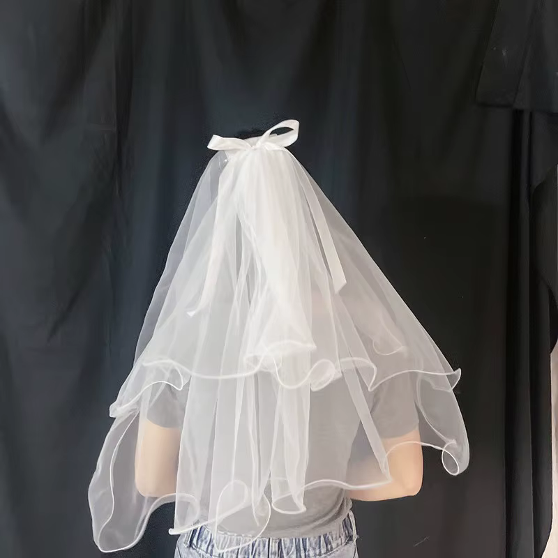 Voile lumineux LED blanc à 2 niveaux avec épingle à cheveux, accessoires pour cheveux en perles pour