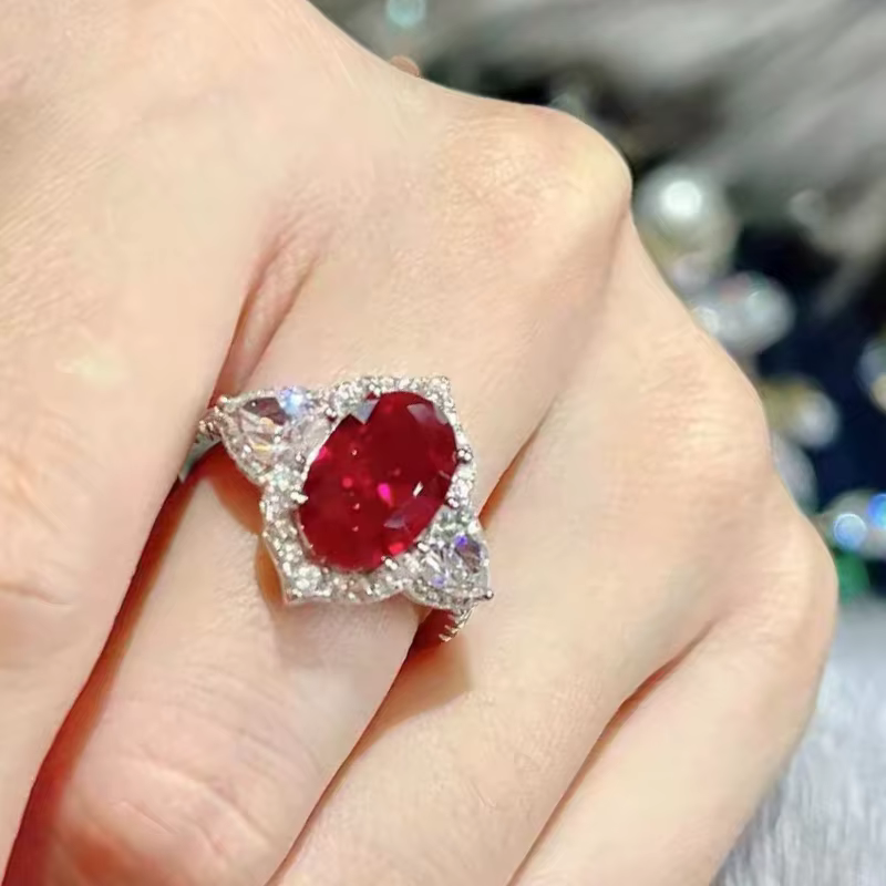 Bague femme rubis classique et magnifique, belle lumière, art de luxe, bagues de mariage haut de gam