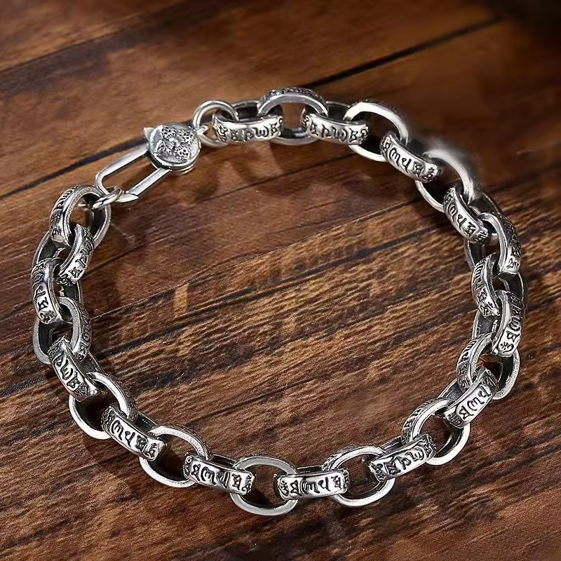 Bracelet Mantra à Six caractères en argent Sterling S925 pour hommes et femmes, haute qualité, prix