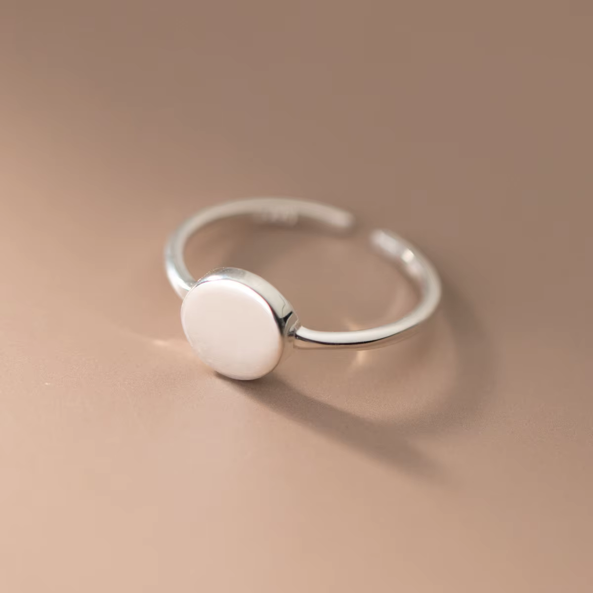 Bagues ouvertes rondes à surface lisse en argent Sterling 925 pour femmes, bijoux de luxe pour maria
